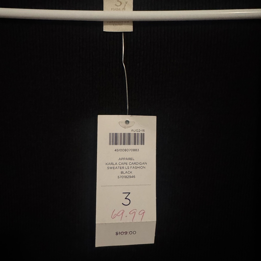 Chico’s Karla Cape Cardigan Sweater Fashion Black - Picture 6 of 7